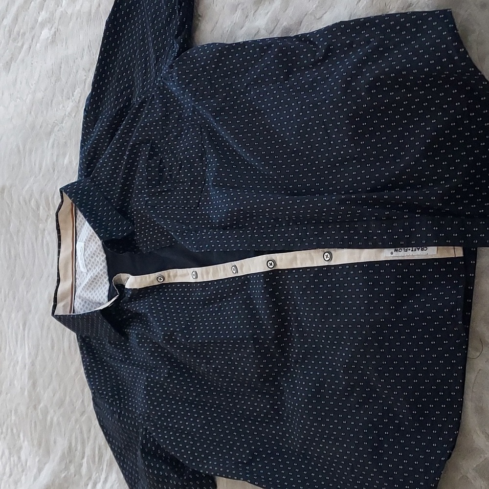 Men's Navy Casual Button Down Shirt